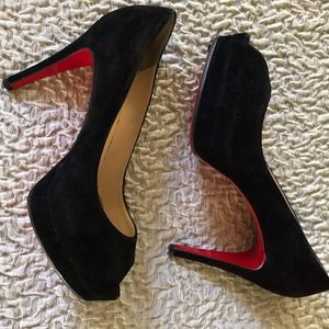 Christian Louboutin - Black Suede Heels 37.5